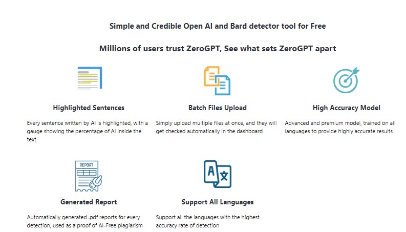 ZeroGPT Features